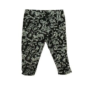 Rockets Of Awesome Girls Black | White Leggings size: 6 Years